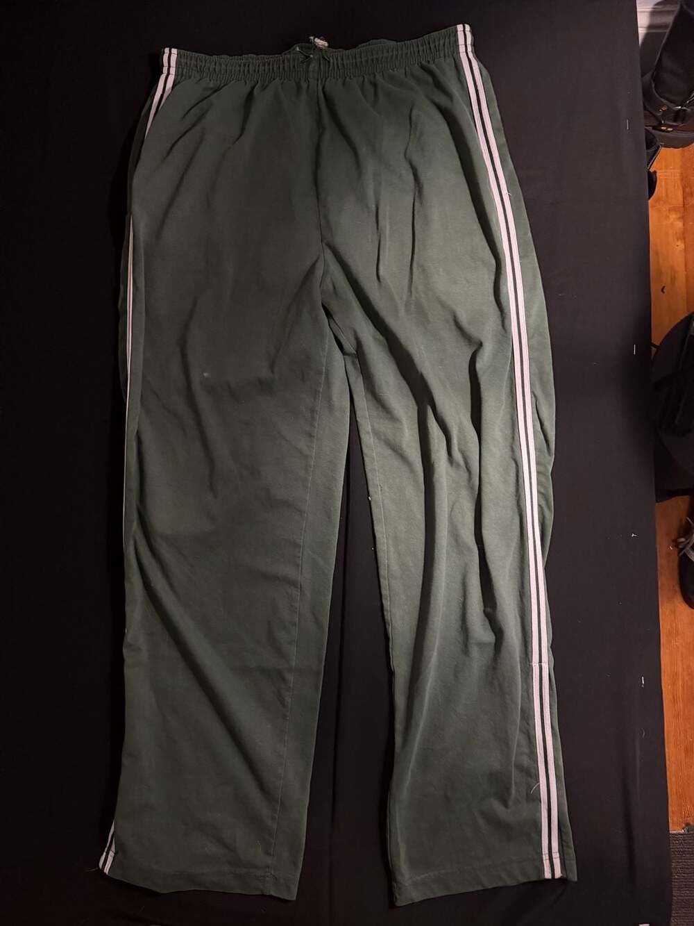 Pacific Blue Dark Green Track Pants with White Side Stripes